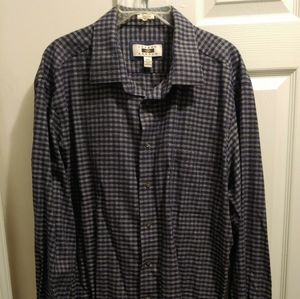 JOSEPH ABBOUD Mens 2X BLUE&GRAY Check Long Sleeve